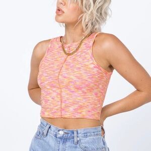 princess polly Rae size 10 pink and yellow space dye tank top